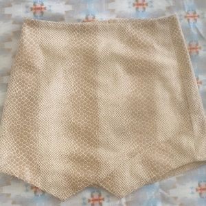 Snakeskin mini skirt